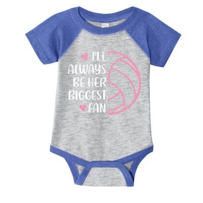 I'll Always Be Her Biggest Fan Volleyball Mom Volleyball Dad Cute Gift Infant Baby Jersey Bodysuit