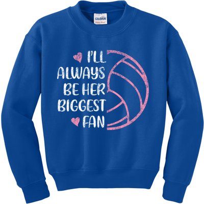 I'll Always Be Her Biggest Fan Volleyball Mom Volleyball Dad Cute Gift Kids Sweatshirt