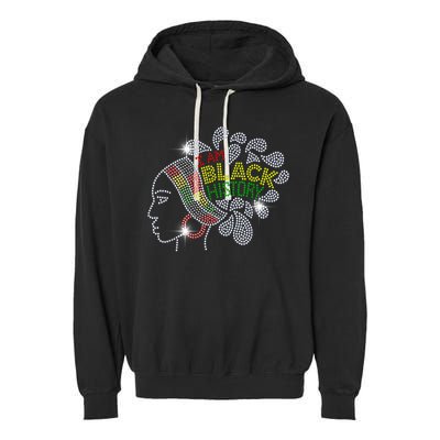 I Am Black History Month Woman Black Girl Magic Bling Garment-Dyed Fleece Hoodie