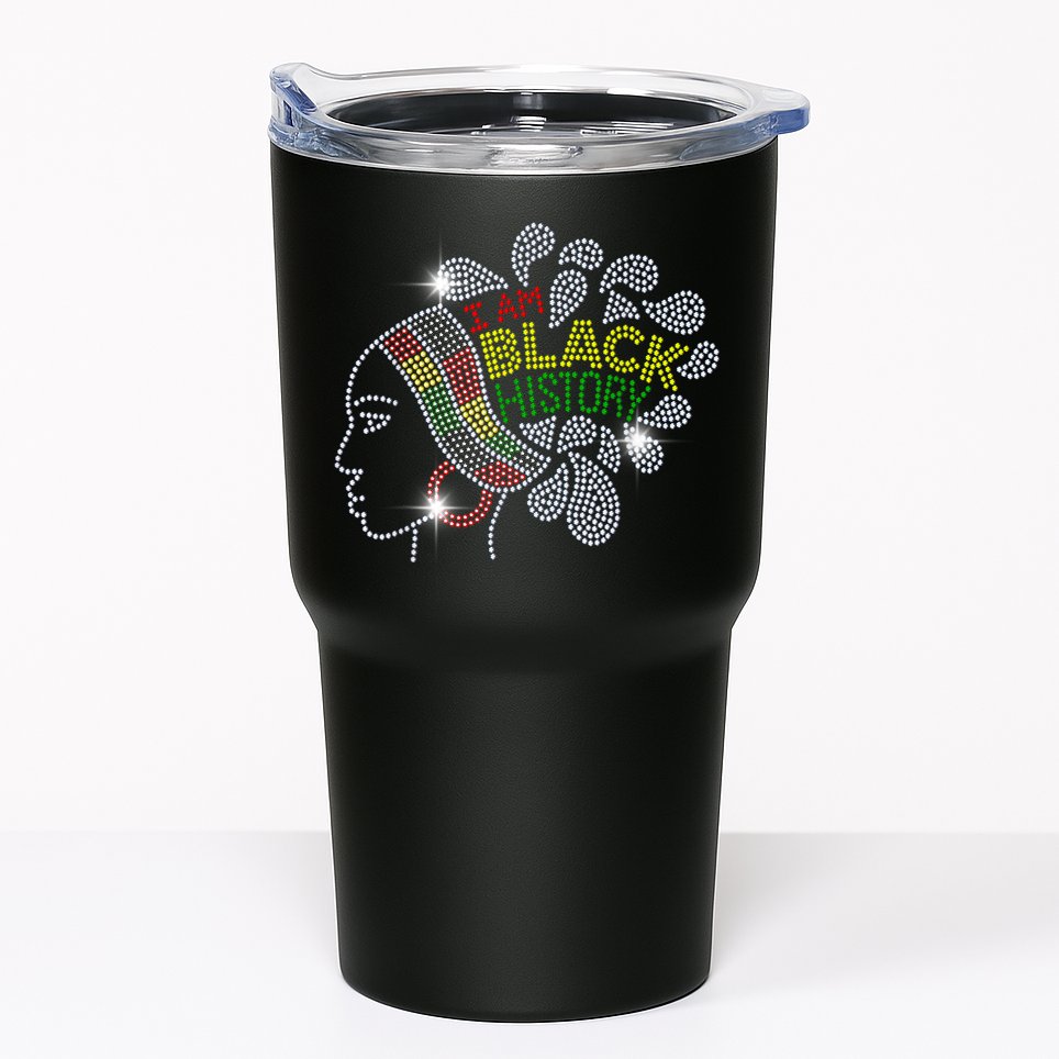 I Am Black History Month Woman Black Girl Magic Bling Tumbler