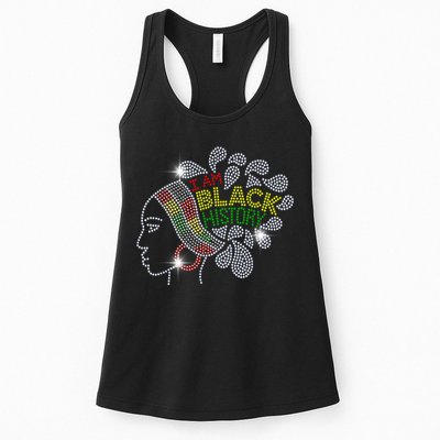 I Am Black History Month Woman Black Girl Magic Bling Womens Tank Top