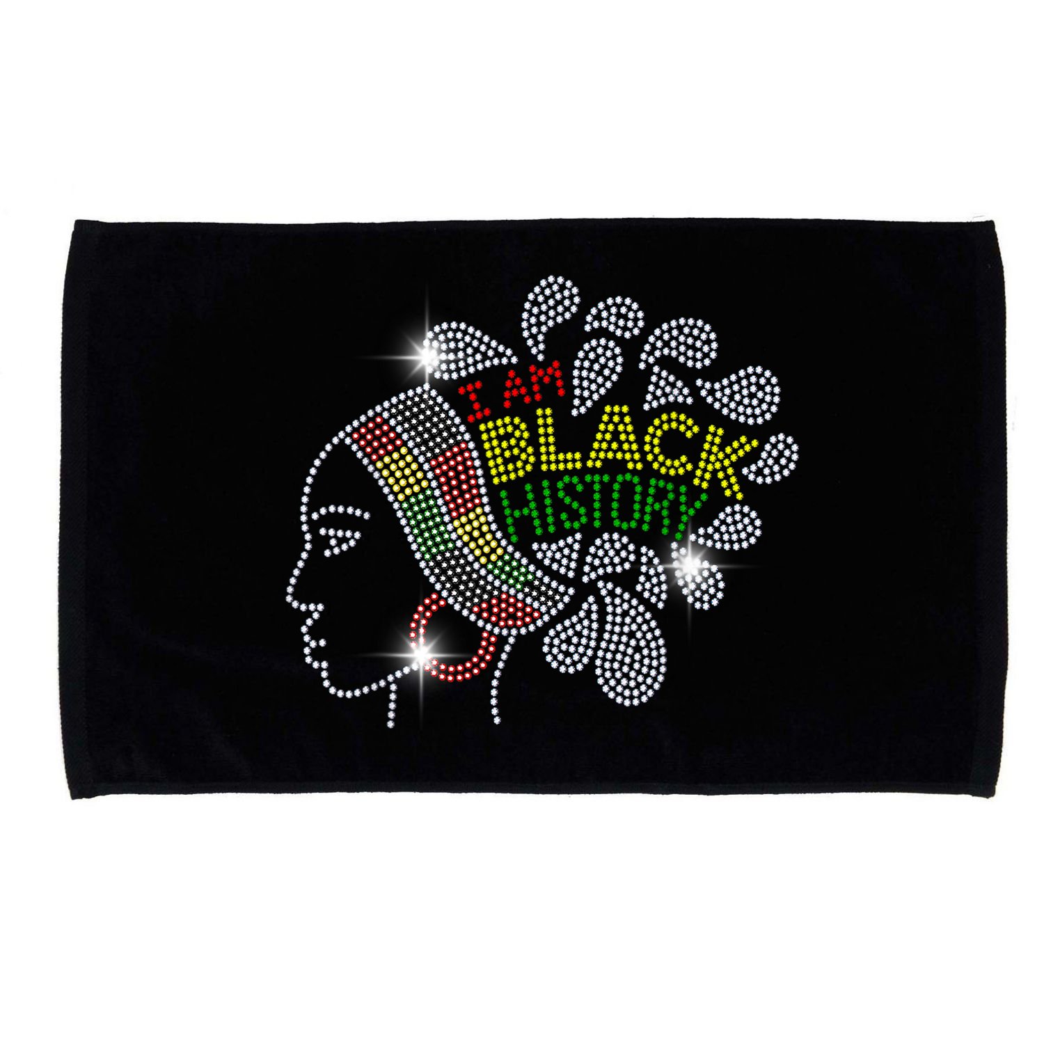 I Am Black History Month Woman Black Girl Magic Bling Microfiber Hand Towel