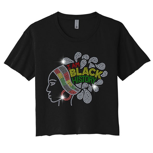 I Am Black History Month Woman Black Girl Magic Bling Crop Top