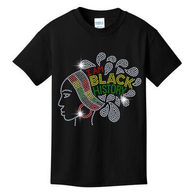 I Am Black History Month Woman Black Girl Magic Bling Kids T-Shirt