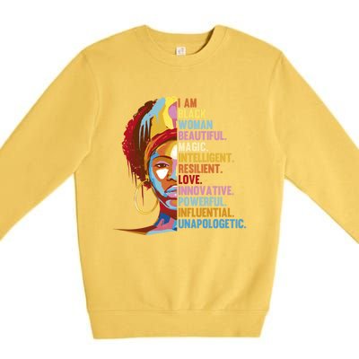 I Am Black Beautiful Magic Black History Month Great Gift Premium Crewneck Sweatshirt