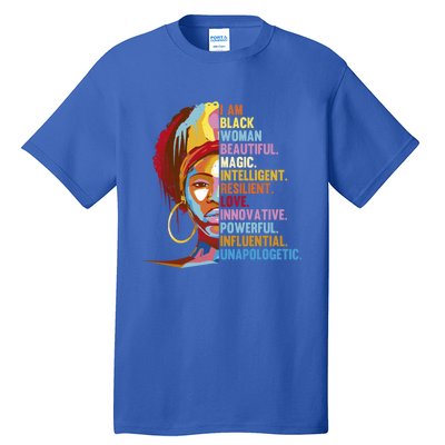 I Am Black Beautiful Magic Black History Month Great Gift Tall T-Shirt