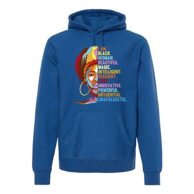 I Am Black Beautiful Magic Black History Month Great Gift Premium Hoodie