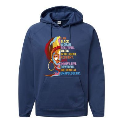 I Am Black Beautiful Magic Black History Month Great Gift Performance Fleece Hoodie