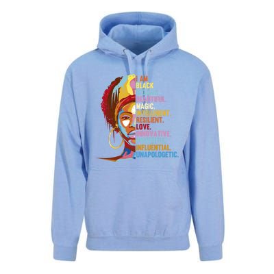 I Am Black Beautiful Magic Black History Month Great Gift Unisex Surf Hoodie