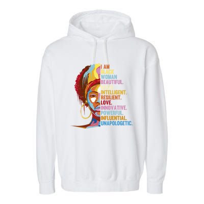 I Am Black Beautiful Magic Black History Month Great Gift Garment-Dyed Fleece Hoodie