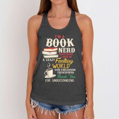 I'm A Book Nerd Gift Book Lover Gift Literature Funny Gift Women's Knotted Racerback Tank