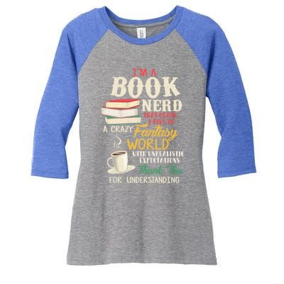 I'm A Book Nerd Gift Book Lover Gift Literature Funny Gift Women's Tri-Blend 3/4-Sleeve Raglan Shirt