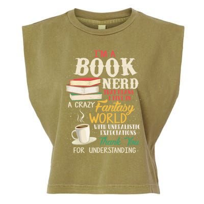 I'm A Book Nerd Gift Book Lover Gift Literature Funny Gift Garment-Dyed Women's Muscle Tee