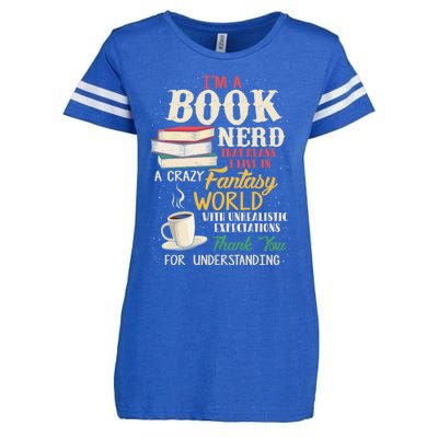 I'm A Book Nerd Gift Book Lover Gift Literature Funny Gift Enza Ladies Jersey Football T-Shirt