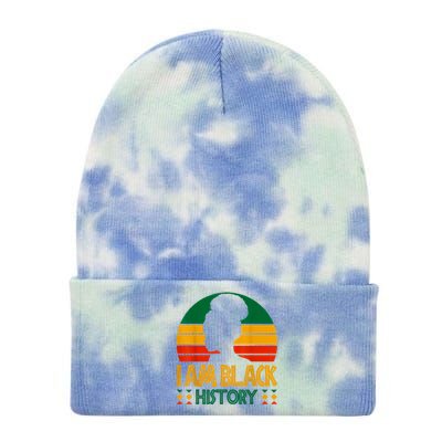 I Am Black History Month African American Tie Dye 12in Knit Beanie