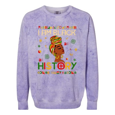 I Am Black African American History Month Colorblast Crewneck Sweatshirt