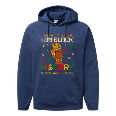 I Am Black African American History Month Performance Fleece Hoodie