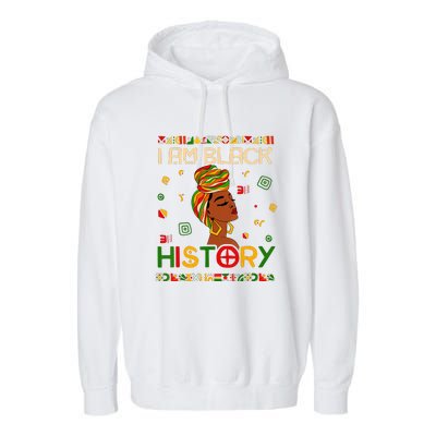 I Am Black African American History Month Garment-Dyed Fleece Hoodie