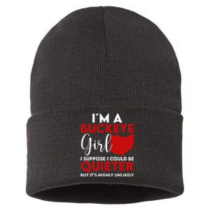 Im A Buckeye Girl Ohio State Sustainable Knit Beanie