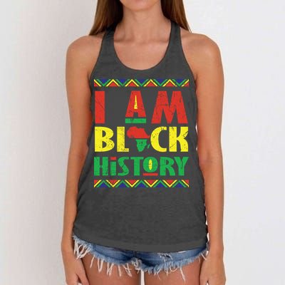 I Am Black History African American Pride Women's Knotted Racerback Tank