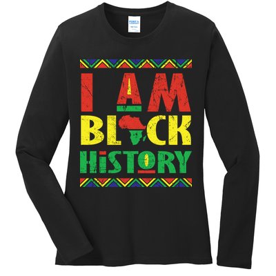 I Am Black History African American Pride Ladies Long Sleeve Shirt