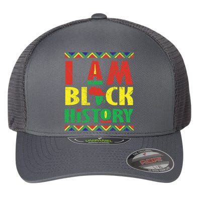 I Am Black History African American Pride Flexfit Unipanel Trucker Cap