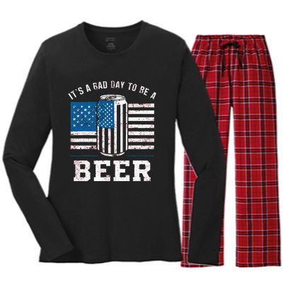 Its A B.A.D. .D.A.Y To Be A Beer Red Women's Long Sleeve Flannel Pajama Set 