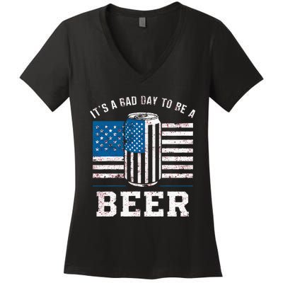 Its A B.A.D. .D.A.Y To Be A Beer Red Women's V-Neck T-Shirt