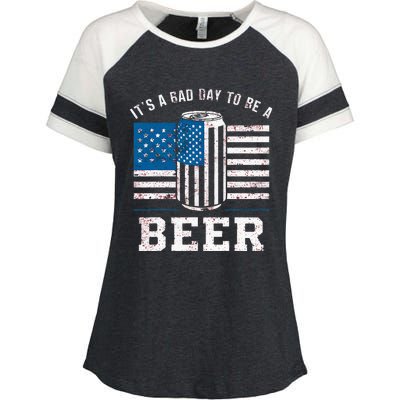 Its A B.A.D. .D.A.Y To Be A Beer Red Enza Ladies Jersey Colorblock Tee