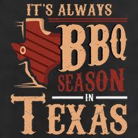ItS Always Bbq Season In Texas Barbecue 7 Panel Mesh Trucker Snapback Hat