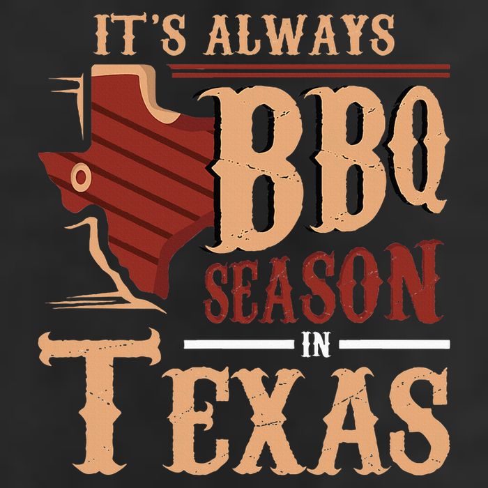 ItS Always Bbq Season In Texas Barbecue 7 Panel Mesh Trucker Snapback Hat