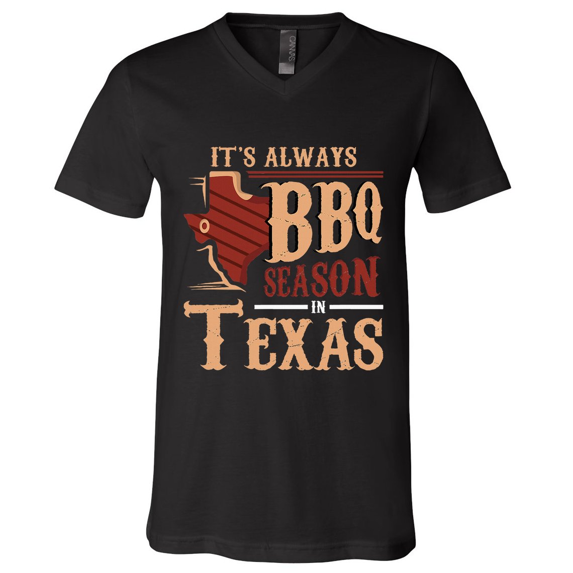 ItS Always Bbq Season In Texas Barbecue V-Neck T-Shirt