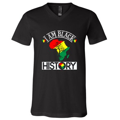 I Am Black History Month Gift V-Neck T-Shirt