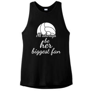 I'll Always Be Her Biggest Fan Gift Volleyball Mom Or Dad Gift Ladies PosiCharge Tri-Blend Wicking Tank