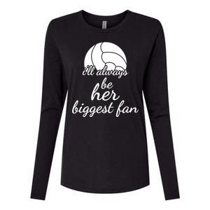 I'll Always Be Her Biggest Fan Gift Volleyball Mom Or Dad Gift Womens Cotton Relaxed Long Sleeve T-Shirt