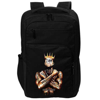 I Am Black Man King Powerful Dad Afro Melanin Black History Impact Tech Backpack