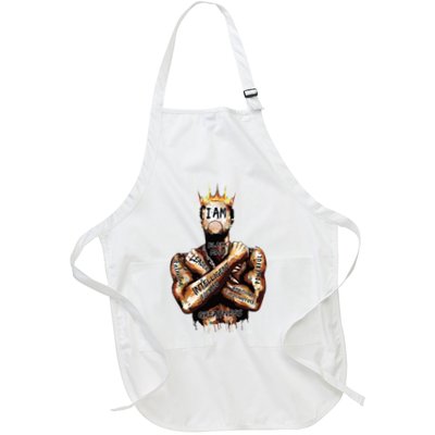 I Am Black Man King Powerful Dad Afro Melanin Black History Apron