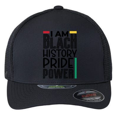 I Am Black History Pride Power Freedom Flexfit Unipanel Trucker Cap