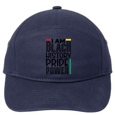 I Am Black History Pride Power Freedom 7-Panel Snapback Hat