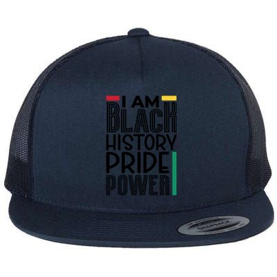 I Am Black History Pride Power Freedom Flat Bill Trucker Hat