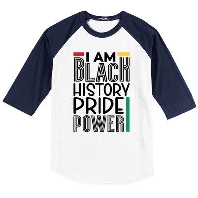 I Am Black History Pride Power Freedom Baseball Sleeve Shirt