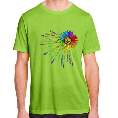 I Am Brave Im Bruised I Am Who Im Meant To Be Lgbt Flowers Cute Gift Adult ChromaSoft Performance T-Shirt