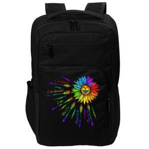 I Am Brave Im Bruised I Am Who Im Meant To Be Lgbt Flowers Cute Gift Impact Tech Backpack