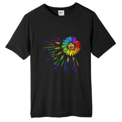 I Am Brave Im Bruised I Am Who Im Meant To Be Lgbt Flowers Cute Gift Tall Fusion ChromaSoft Performance T-Shirt