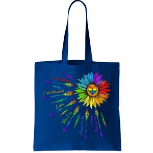 I Am Brave Im Bruised I Am Who Im Meant To Be Lgbt Flowers Cute Gift Tote Bag