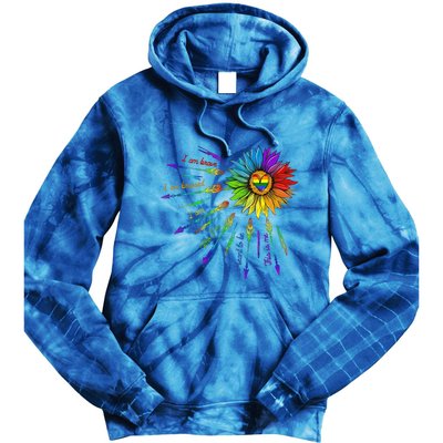 I Am Brave Im Bruised I Am Who Im Meant To Be Lgbt Flowers Cute Gift Tie Dye Hoodie