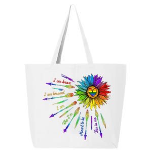 I Am Brave Im Bruised I Am Who Im Meant To Be Lgbt Flowers Cute Gift 25L Jumbo Tote