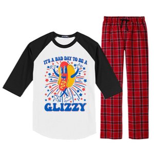 It’S A Bad Day To Be A Glizzy 4th Of July Hotdog Raglan Sleeve Pajama Set