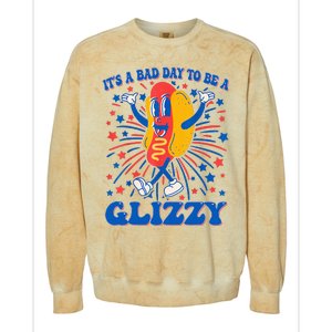 It’S A Bad Day To Be A Glizzy 4th Of July Hotdog Colorblast Crewneck Sweatshirt