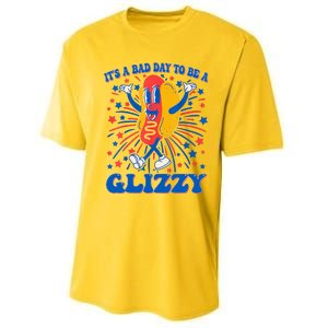 It’S A Bad Day To Be A Glizzy 4th Of July Hotdog Performance Sprint T-Shirt